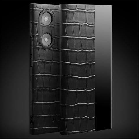 QIALINO Top Layer Cowhide Leather Phone Case for Honor 50/Huawei nova 9, Crocodile Texture View Window Protective Cover