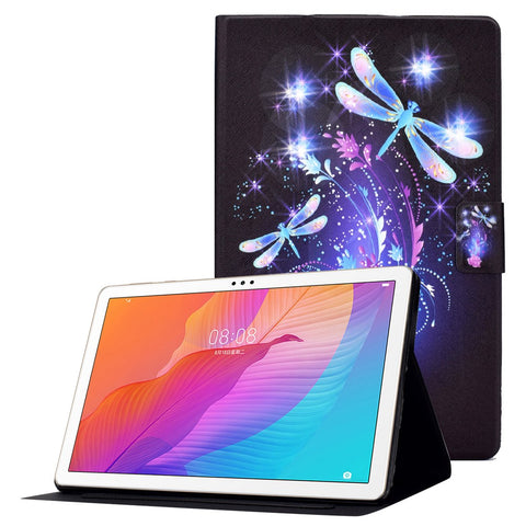 For Huawei MatePad T 10 9.7 inch/T 10S 10.1 inch/Enjoy Tablet 2 10.1 inch/Honor Pad X6 9.7 inch/6 10.1 inch Pattern Printing Leather Case Card Slots Tablet Shell
