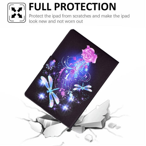 For Huawei MatePad T 10 9.7 inch/T 10S 10.1 inch/Enjoy Tablet 2 10.1 inch/Honor Pad X6 9.7 inch/6 10.1 inch Pattern Printing Leather Case Card Slots Tablet Shell