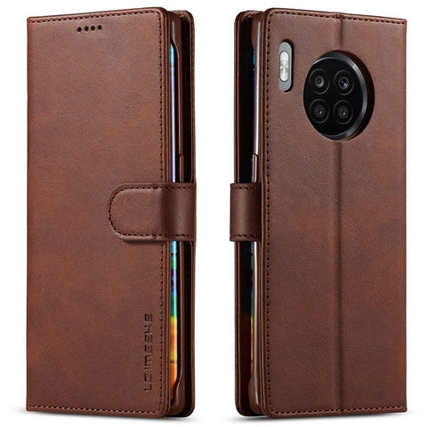 LC.IMEEKE For Huawei Nova 8i/Honor 50 Lite Textured PU Leather Flip Folio Stand Case Mobile Phone Wallet Case Cover