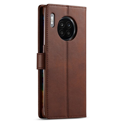 LC.IMEEKE For Huawei Nova 8i/Honor 50 Lite Textured PU Leather Flip Folio Stand Case Mobile Phone Wallet Case Cover