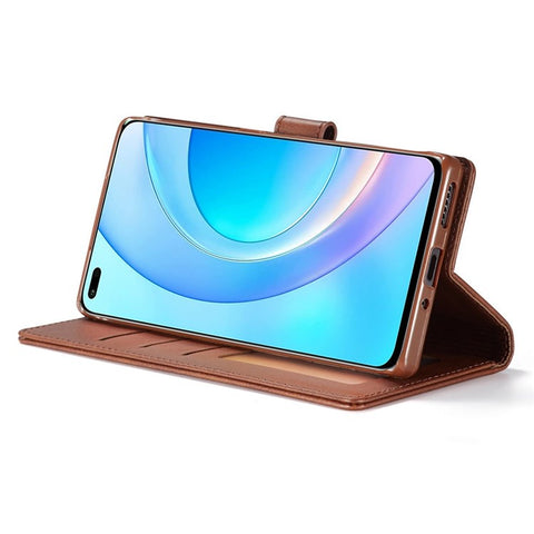 LC.IMEEKE For Huawei Nova 8i/Honor 50 Lite Textured PU Leather Flip Folio Stand Case Mobile Phone Wallet Case Cover