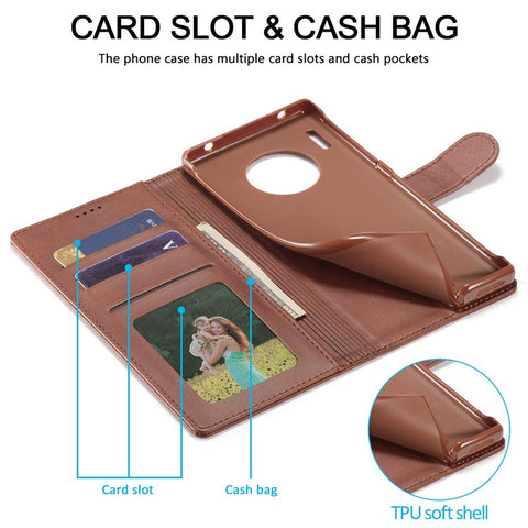 LC.IMEEKE For Huawei Nova 8i/Honor 50 Lite Textured PU Leather Flip Folio Stand Case Mobile Phone Wallet Case Cover