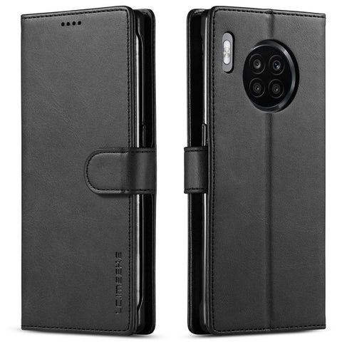 LC.IMEEKE For Huawei Nova 8i/Honor 50 Lite Textured PU Leather Flip Folio Stand Case Mobile Phone Wallet Case Cover