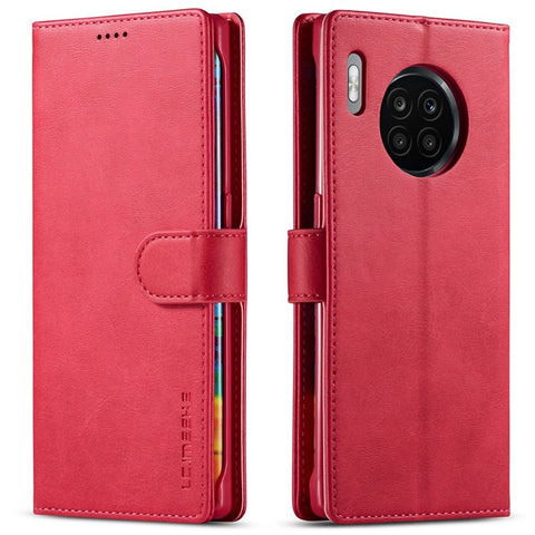 LC.IMEEKE For Huawei Nova 8i/Honor 50 Lite Textured PU Leather Flip Folio Stand Case Mobile Phone Wallet Case Cover