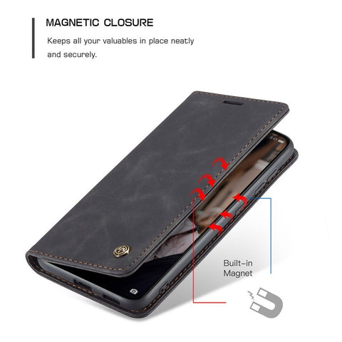 CASEME 013 Series for Huawei P50 Wallet PU Leather Case Foldable Stand Magnetic Auto-absorbed Flip Cover