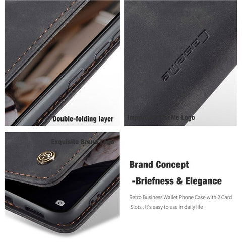 CASEME 013 Series for Huawei P50 Wallet PU Leather Case Foldable Stand Magnetic Auto-absorbed Flip Cover