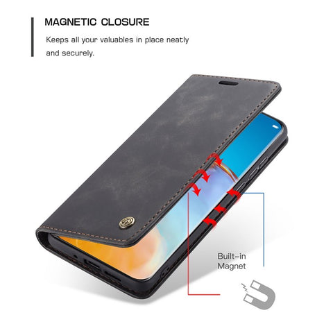 CASEME 013 Series for Huawei P40 Magnetic Auto Closing PU Leather + TPU Wallet Stand Phone Case