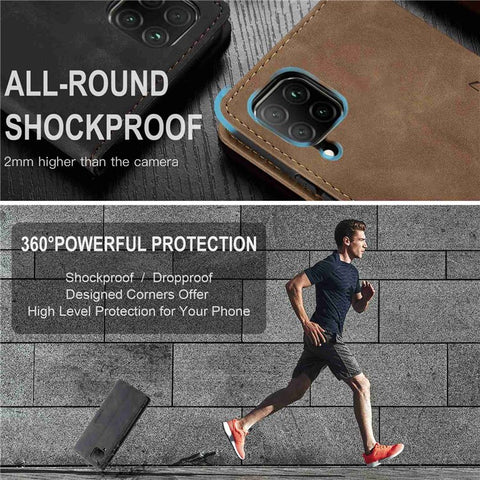 CASEME 013 Series for Huawei P40 lite 4G/Nova 7i/nova 6 SE PU Leather Folio Flip Wallet Cover Adjustable Stand Phone Case