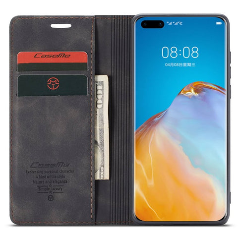 CASEME 013 Series for Huawei P40 Pro Foldable Stand PU Leather Cover Wallet Phone Case
