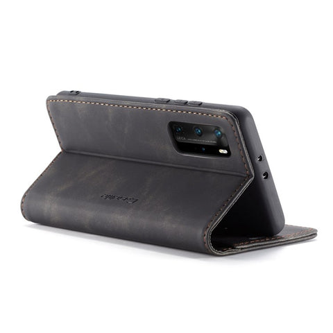 CASEME 013 Series for Huawei P40 Pro Foldable Stand PU Leather Cover Wallet Phone Case
