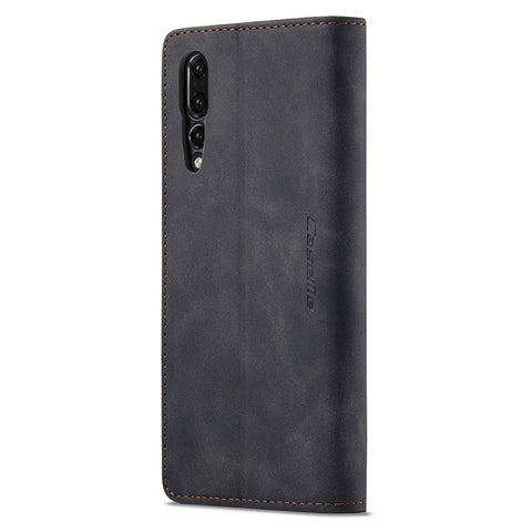 CASEME 013 Series For Huawei P20 Pro Phone Cover Anti-scratch Magnetic Auto-absorbed PU Leather Wallet Foldable Stand Smartphone Case