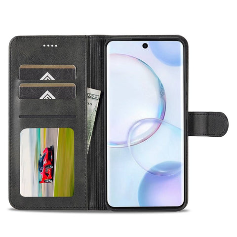 LC.IMEEKE for Huawei nova 9/Honor 50 Textured PU Leather Flip Folio Horizontal Stand Wallet Case Phone Case Cover
