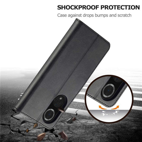 LC.IMEEKE for Huawei nova 9/Honor 50 Textured PU Leather Flip Folio Horizontal Stand Wallet Case Phone Case Cover