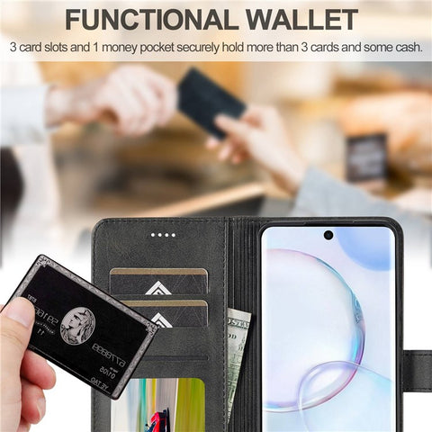 LC.IMEEKE for Huawei nova 9/Honor 50 Textured PU Leather Flip Folio Horizontal Stand Wallet Case Phone Case Cover