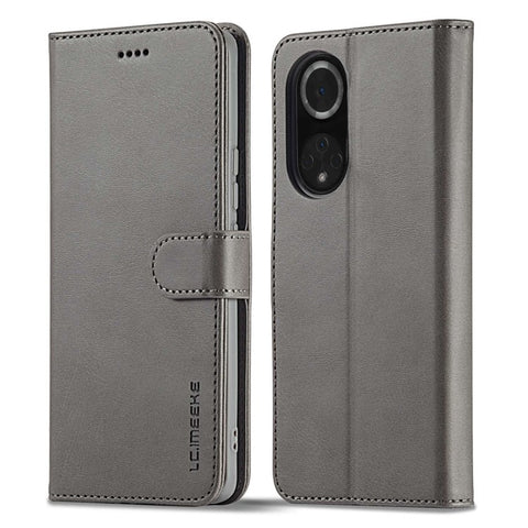LC.IMEEKE for Huawei nova 9/Honor 50 Textured PU Leather Flip Folio Horizontal Stand Wallet Case Phone Case Cover