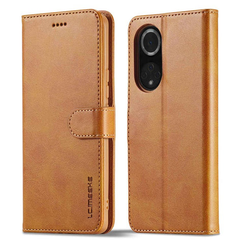LC.IMEEKE for Huawei nova 9/Honor 50 Textured PU Leather Flip Folio Horizontal Stand Wallet Case Phone Case Cover