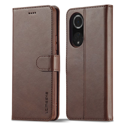 LC.IMEEKE for Huawei nova 9/Honor 50 Textured PU Leather Flip Folio Horizontal Stand Wallet Case Phone Case Cover