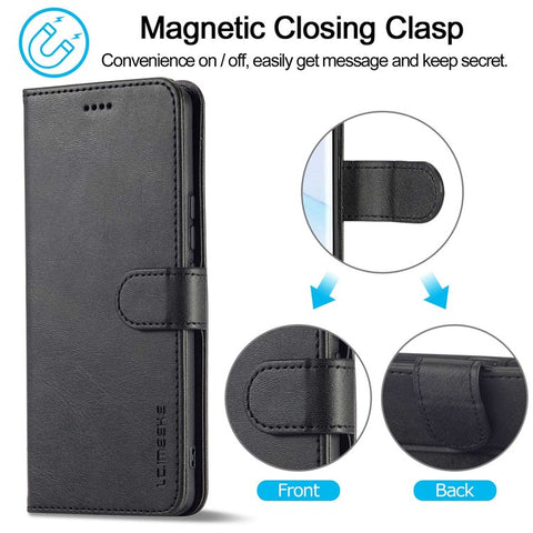 LC.IMEEKE for Huawei nova 9 Pro/Honor 50 Pro Textured PU Leather Flip Folio Stand Wallet Case Impact Resistant Phone Case Cover