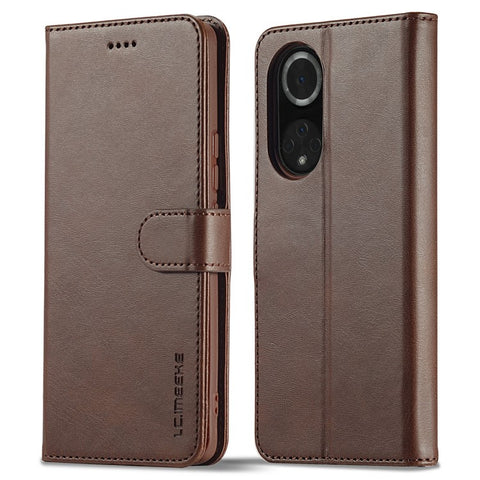 LC.IMEEKE for Huawei nova 9 Pro/Honor 50 Pro Textured PU Leather Flip Folio Stand Wallet Case Impact Resistant Phone Case Cover