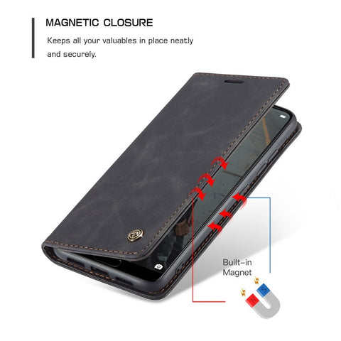 CASEME 013 Series For Huawei P20 Foldable Stand Phone Cover Auto-absorbed PU Leather Wallet Phone Case