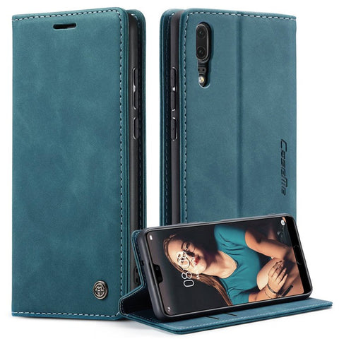 CASEME 013 Series For Huawei P20 Foldable Stand Phone Cover Auto-absorbed PU Leather Wallet Phone Case