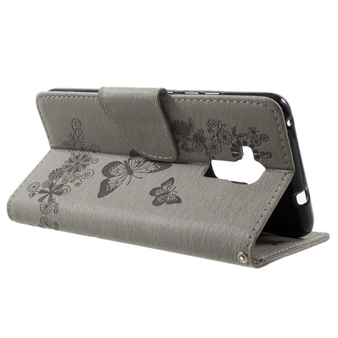 Imprint Floral Butterfly Leather Stand Card Slot Cover for Huawei Honor 5c / GT3