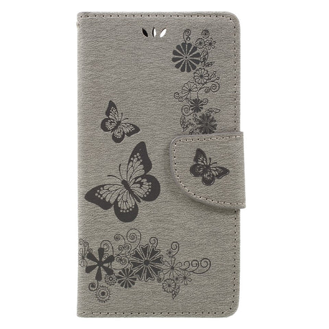Imprinted Leather Wallet Stand Cover for Huawei Honor 8