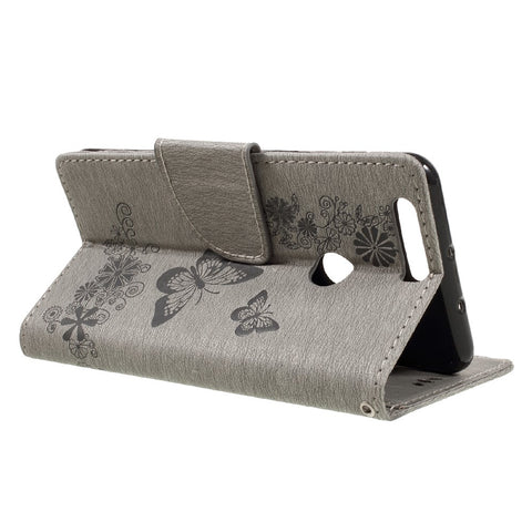 Imprinted Leather Wallet Stand Cover for Huawei Honor 8