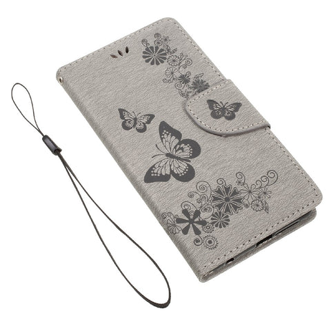 Imprinted Leather Wallet Stand Cover for Huawei Honor 8