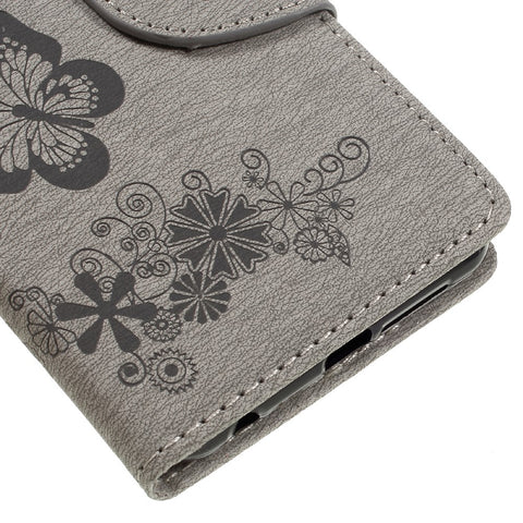 Imprinted Leather Wallet Stand Cover for Huawei Honor 8