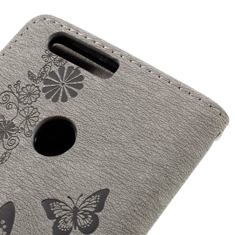 Imprinted Leather Wallet Stand Cover for Huawei Honor 8