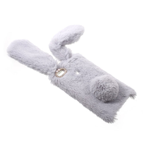 For Huawei P9 Lite / G9 Lite Rabbit Style Fluffy Warm Fur TPU Phone Shell