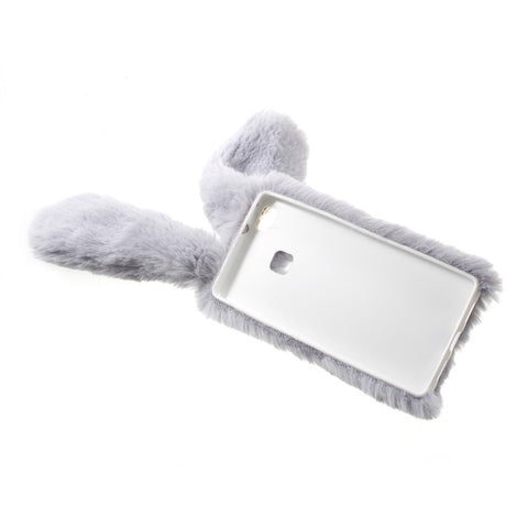 For Huawei P9 Lite / G9 Lite Rabbit Style Fluffy Warm Fur TPU Phone Shell