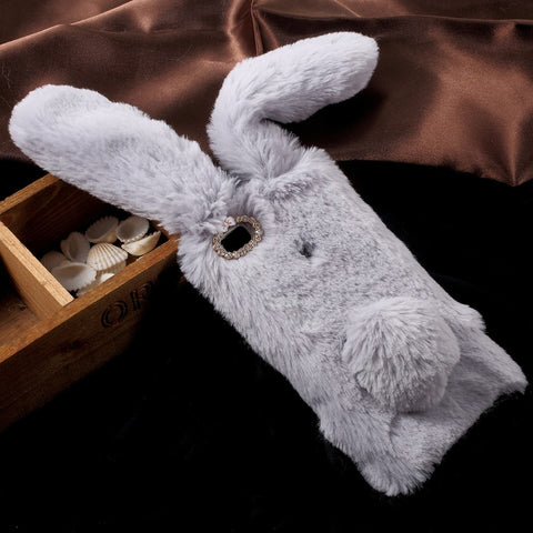 For Huawei P9 Lite / G9 Lite Rabbit Style Fluffy Warm Fur TPU Phone Shell