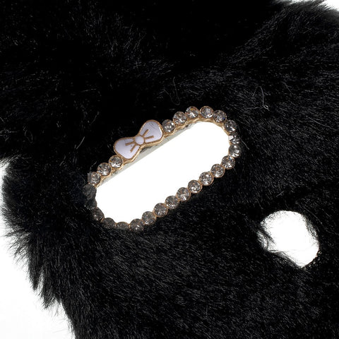 Bunny Shape Warm Fluffy Fur TPU Stand Back Cover for Huawei Honor 8