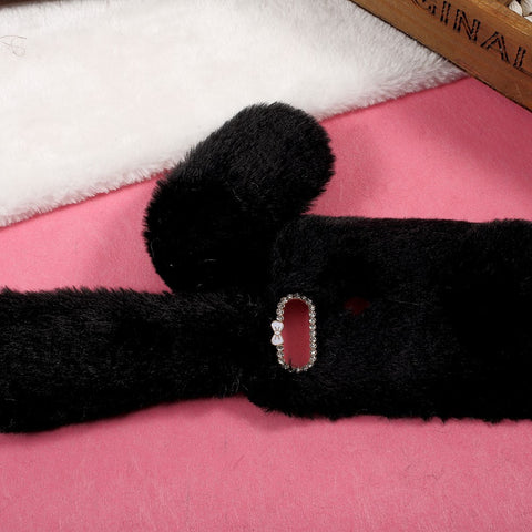 Bunny Shape Warm Fluffy Fur TPU Stand Back Cover for Huawei Honor 8