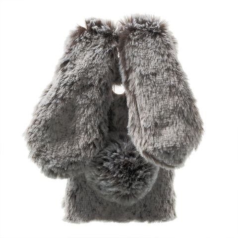Bunny Shape Warm Fluffy Fur TPU Stand Back Cover for Huawei Honor 8
