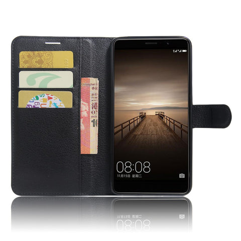 Lychee Grain Wallet Leather Case for Huawei Mate 9