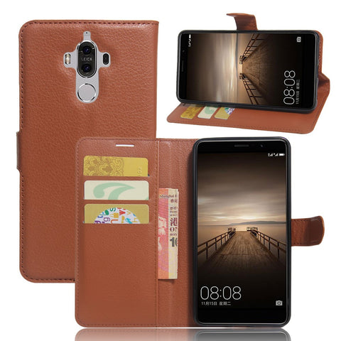 Lychee Grain Wallet Leather Case for Huawei Mate 9