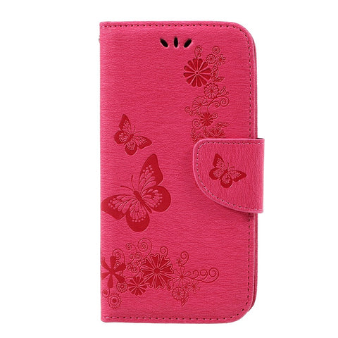 Imprinted Butterfly Flowers Leather Wallet Case for Huawei P8 Lite (2017) / Honor 8 Lite