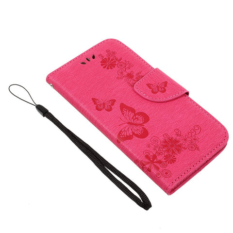 Imprinted Butterfly Flowers Leather Wallet Case for Huawei P8 Lite (2017) / Honor 8 Lite