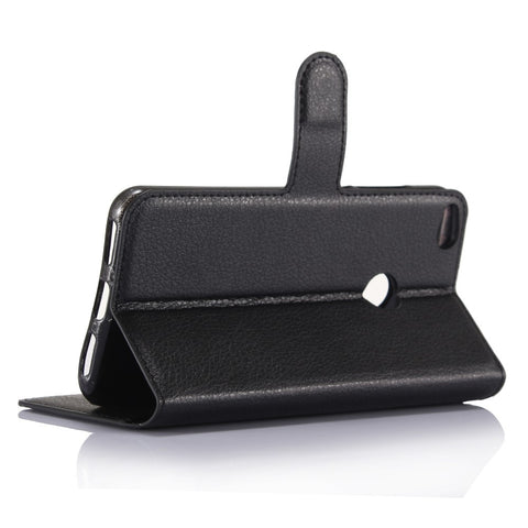 For Huawei P8 Lite (2017) / Honor 8 Lite Litchi Grain Leather Case 3 Card Holders with 1 Cash Pocket Wallet