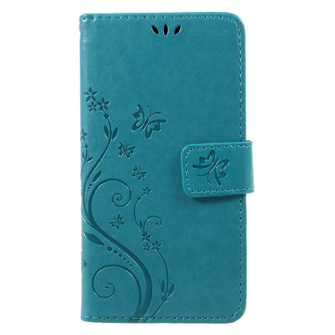 Imprinted Flora Butterflies Leather Phone Case Wallet for Huawei P8 Lite (2017) / Honor 8 Lite