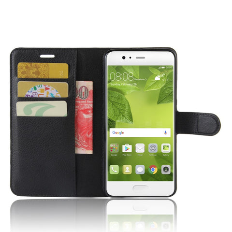 Lychee Grain Leather Wallet Mobile Casing for Huawei P10 Plus