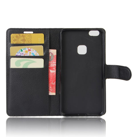 Lychee Litchi Skin Wallet Leather Cover with Stand for Huawei P10 Lite Mobile Cell Phone Accessory