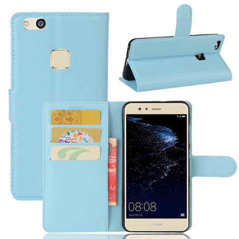 Lychee Litchi Skin Wallet Leather Cover with Stand for Huawei P10 Lite Mobile Cell Phone Accessory