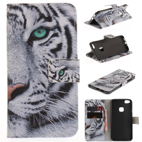 Patterned PU Leather Case with Wallet Slots for Huawei P10 Lite
