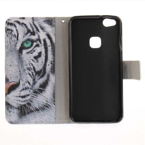 Patterned PU Leather Case with Wallet Slots for Huawei P10 Lite