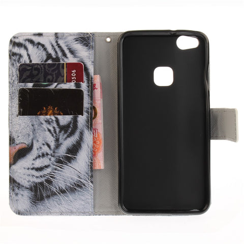Patterned PU Leather Case with Wallet Slots for Huawei P10 Lite